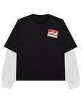 Black With White Sleeve Oversized Tee Front Design